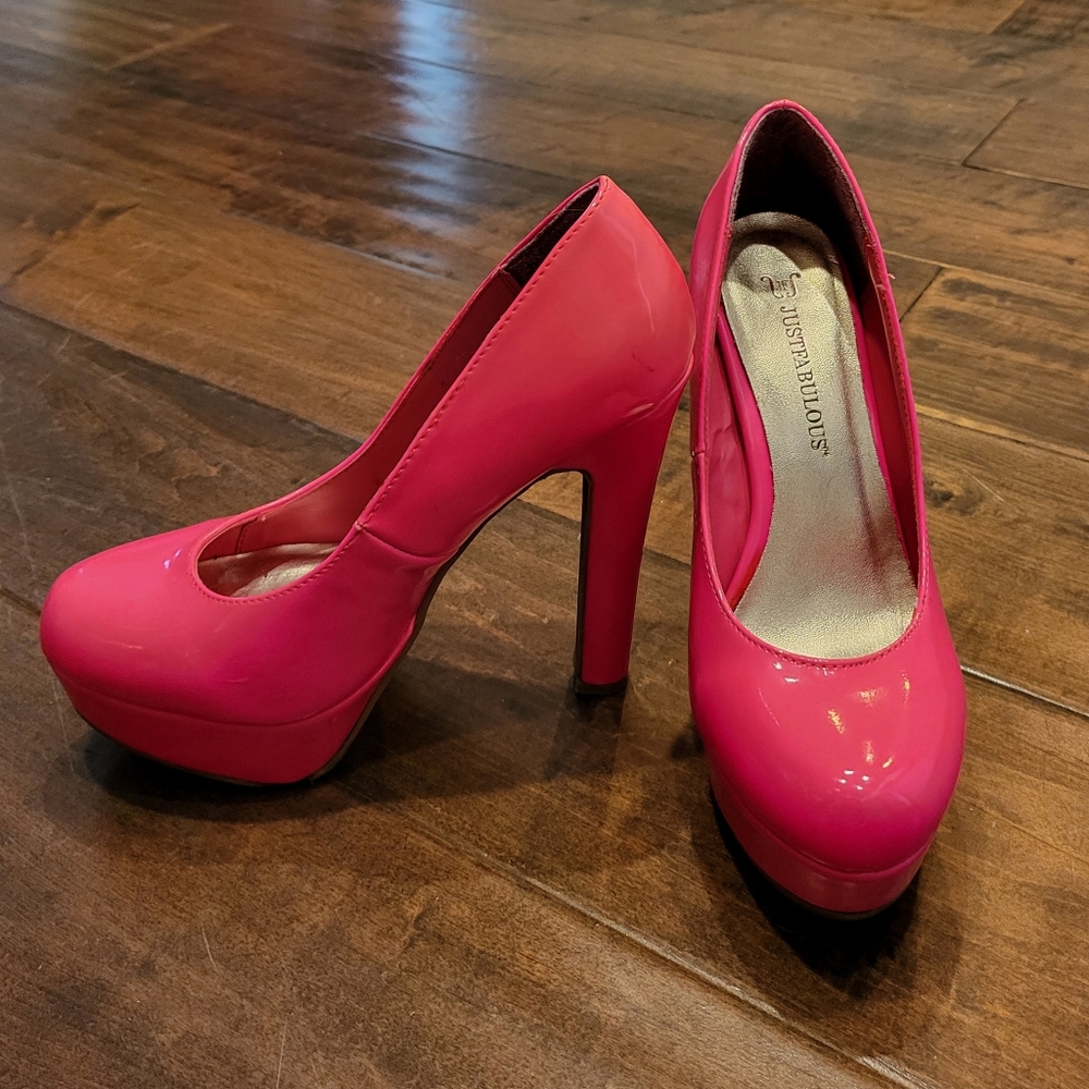 JustFab Bold Pink Platform Pumps